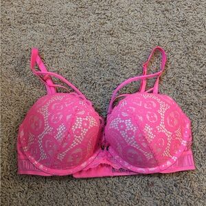 Pink Lace Underwire Bra